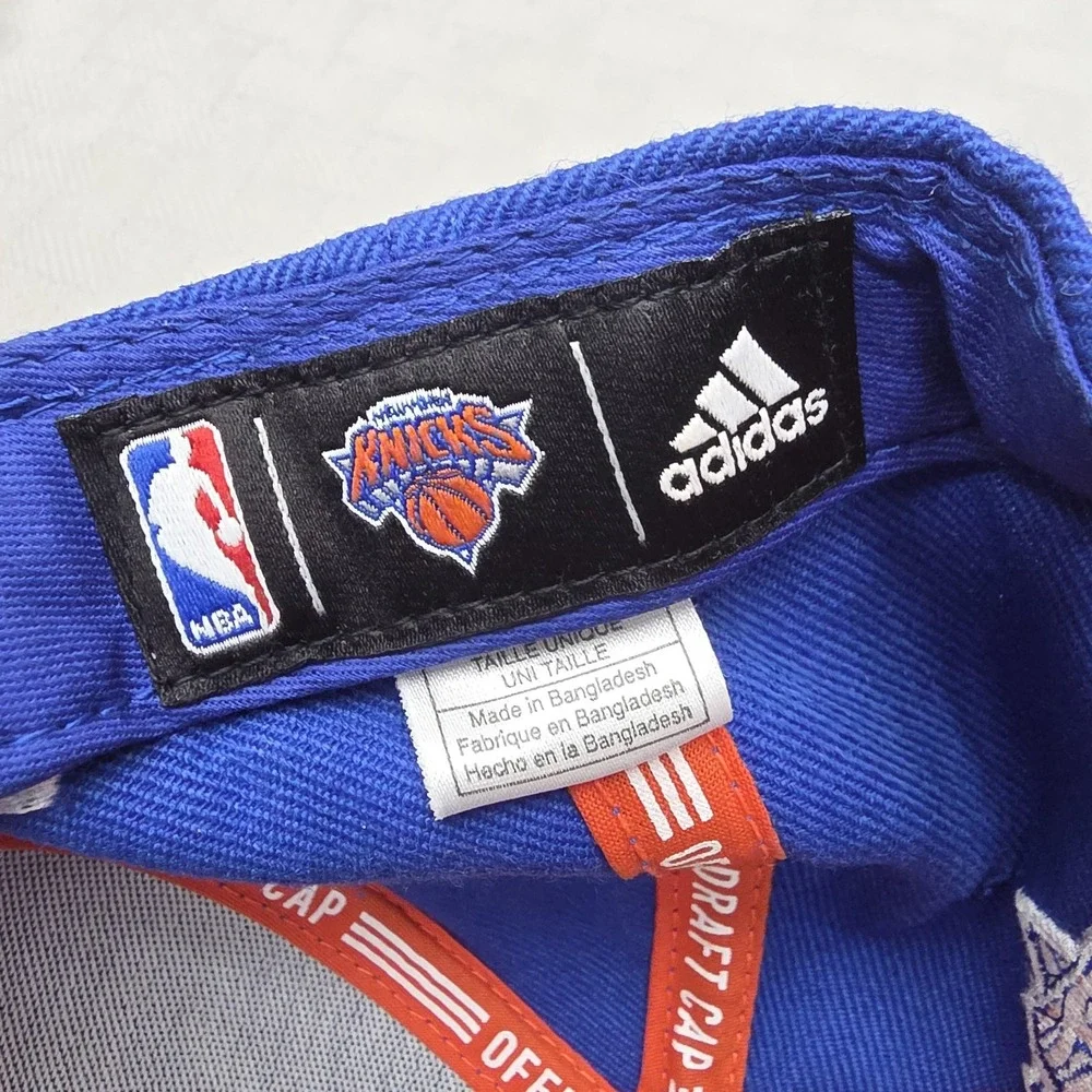 New York Knicks Hat Cap Snap Back Mens One Size Blue NBA Basketball Adidas
